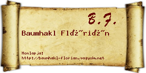 Baumhakl Flórián névjegykártya